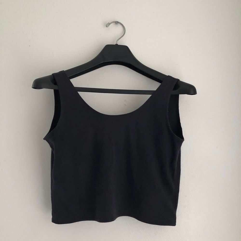 Sz S Vintage 80s Black Crop Top